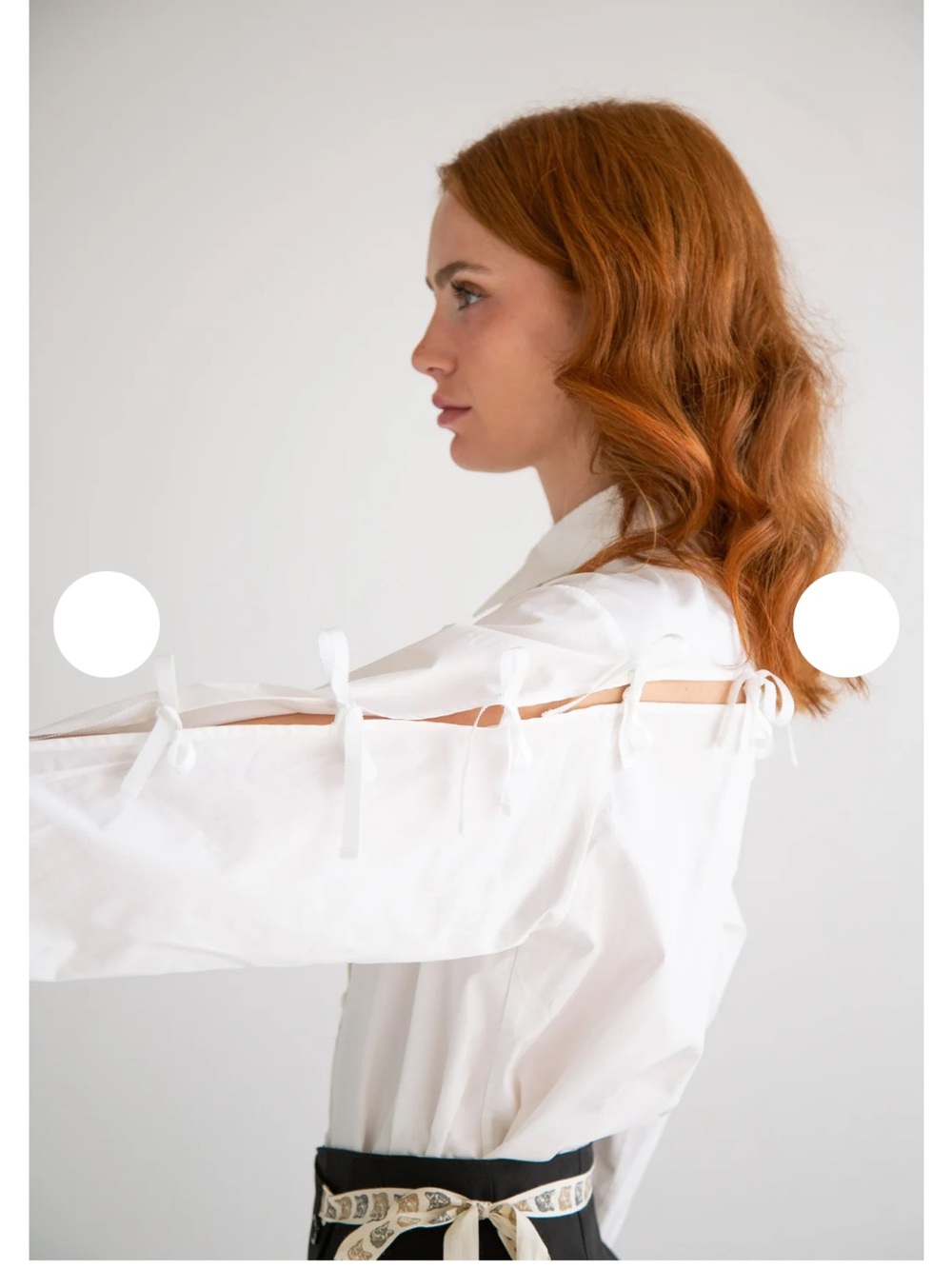 Anthropologie Y-Y White Tie-Detail Button-Up Shirt - Picture 4 of 7